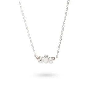 Sports Luxe Silver Plated 3 Nugget Arc Necklace