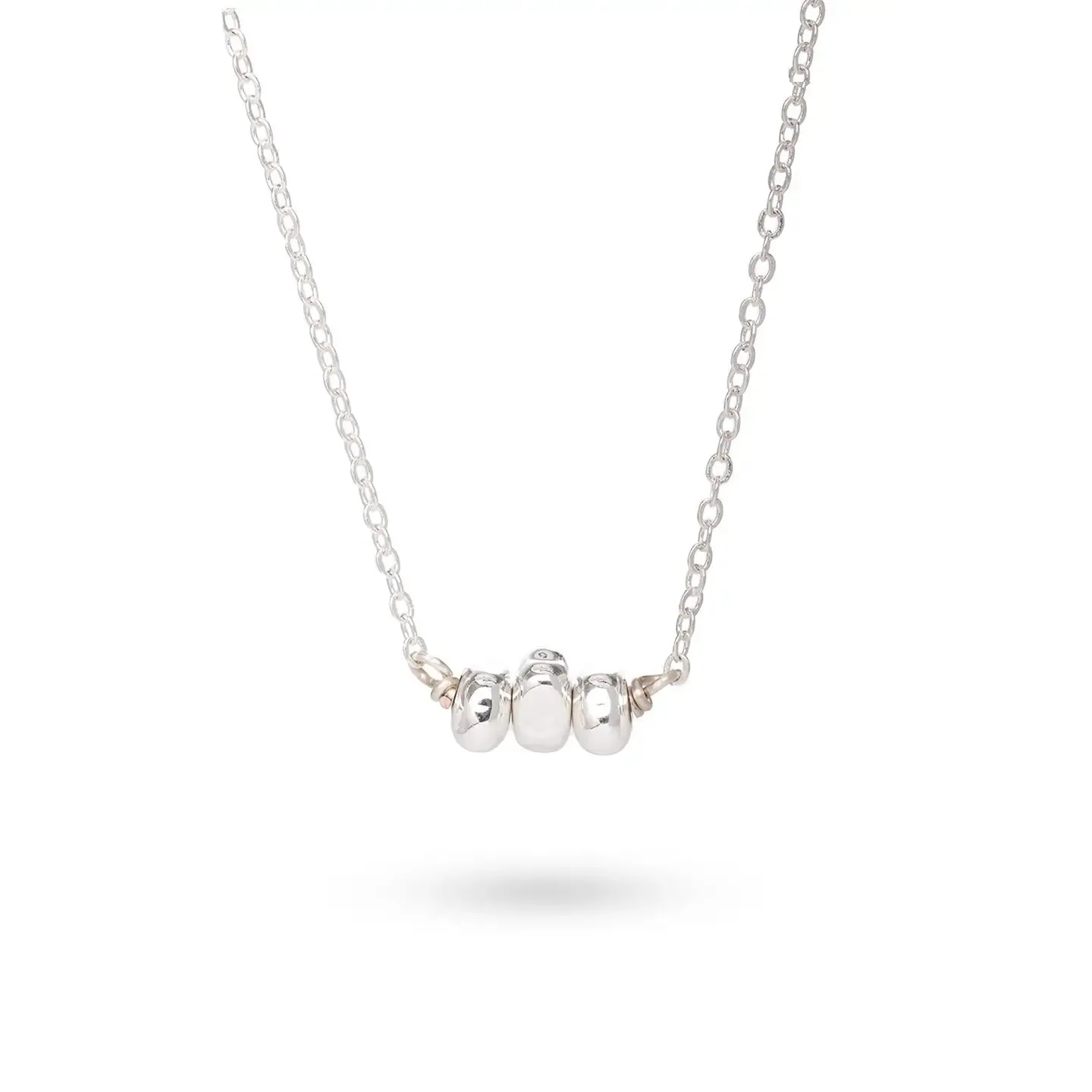 Sports Luxe Silver Plated 3 Nugget Arc Necklace