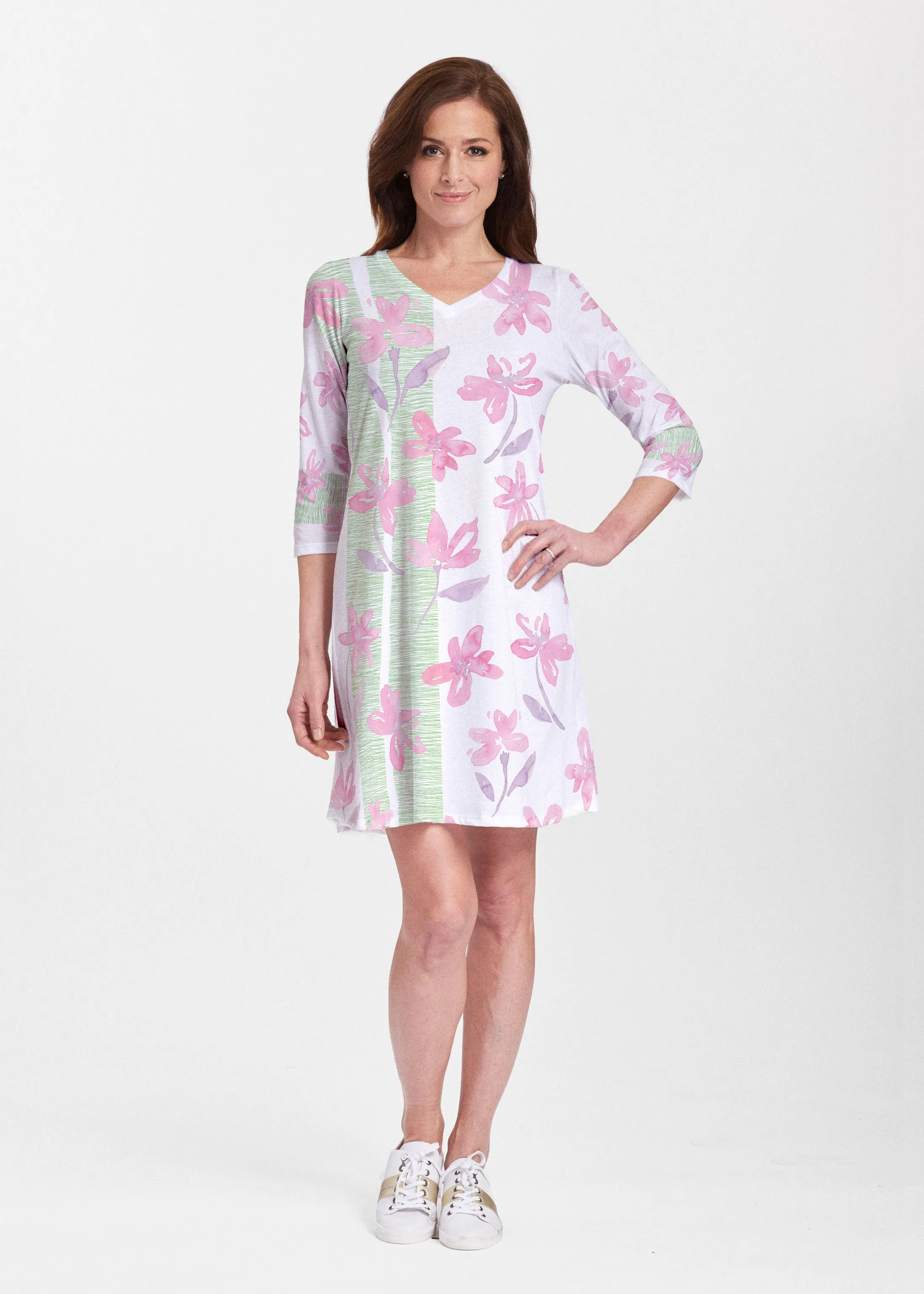 Spring Flower (10169) ~ Classic V-neck Swing Dress
