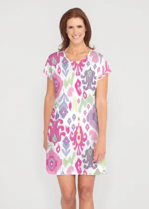 Spring Pastel (8155) ~ French Terry Short Sleeve Crew Dress