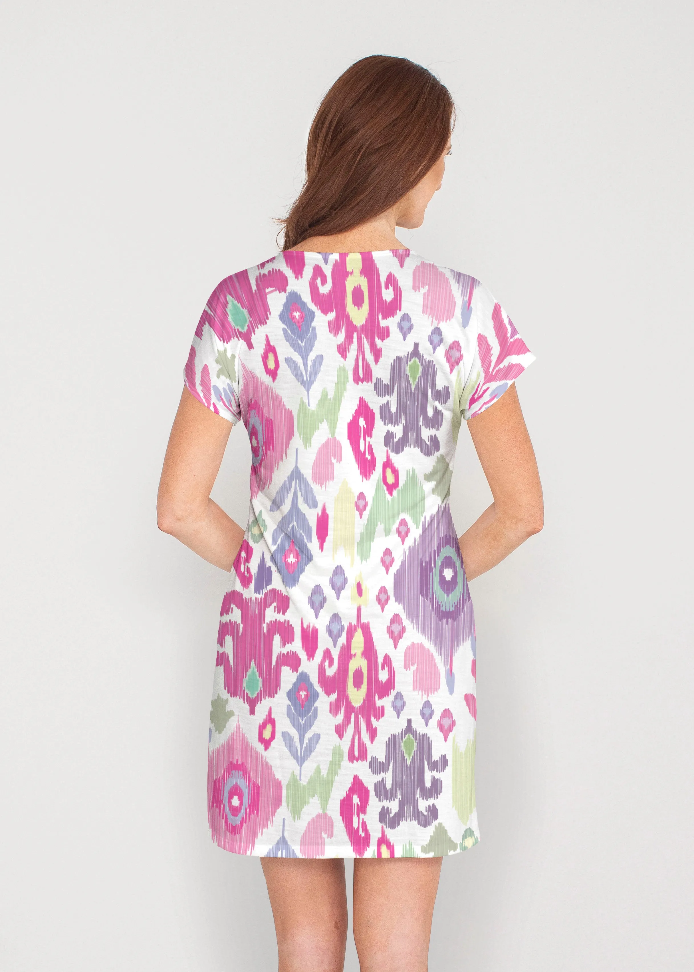 Spring Pastel (8155) ~ French Terry Short Sleeve Crew Dress