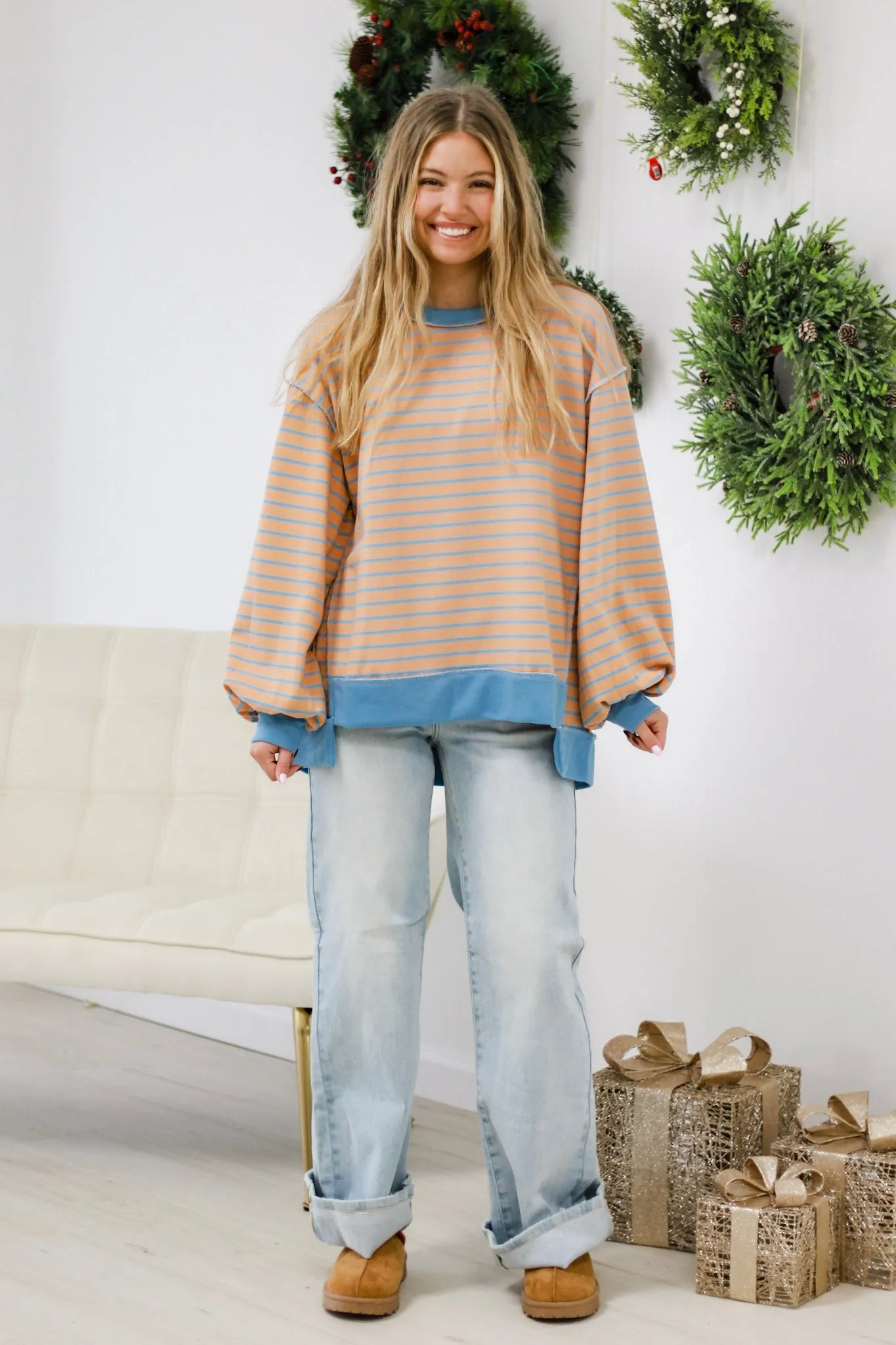 Stacked in Our Favor Striped Pullover