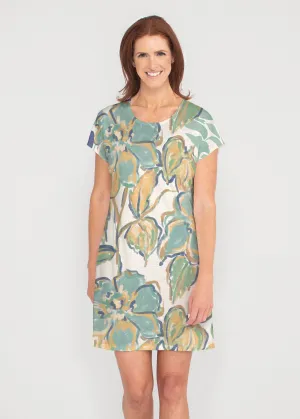 Stefania (8110) ~ French Terry Short Sleeve Crew Dress