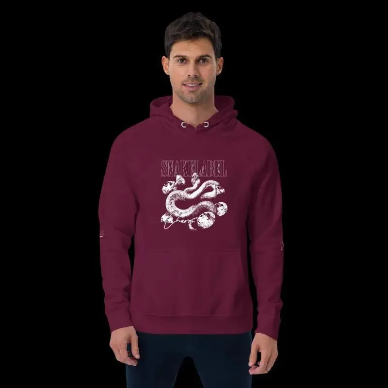 Sustainable Snake Eco Raglan Hoodie with Brushed Lining