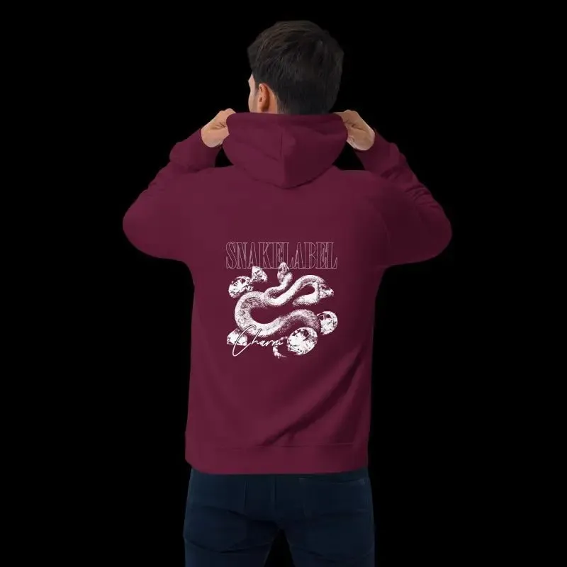 Sustainable Snake Eco Raglan Hoodie with Brushed Lining