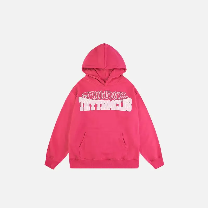 Sweat à Capuche Imprimé Graphique Letter Rose Y2K Streetwear
