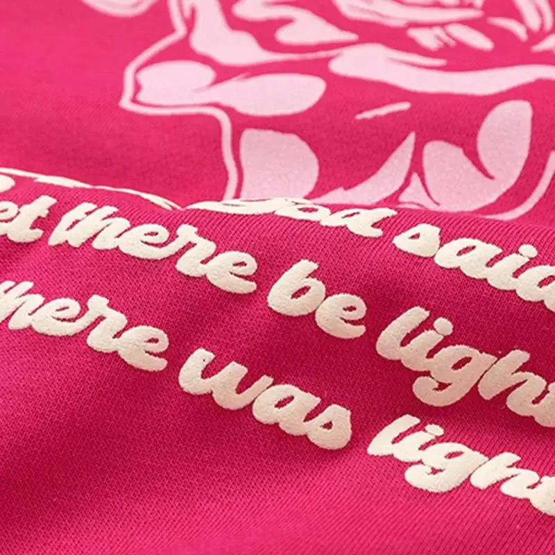 Sweat à Capuche Imprimé Graphique Letter Rose Y2K Streetwear