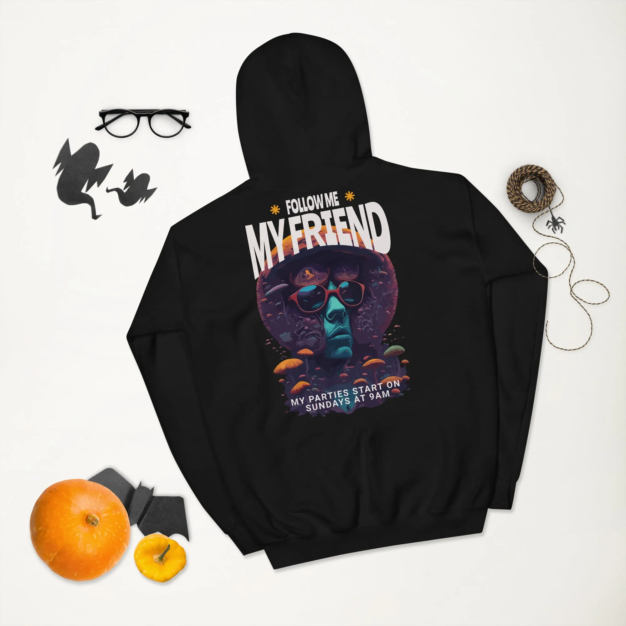 Techno Clubwear | Follow me my friend  | Techno Hoodie for Music Lovers