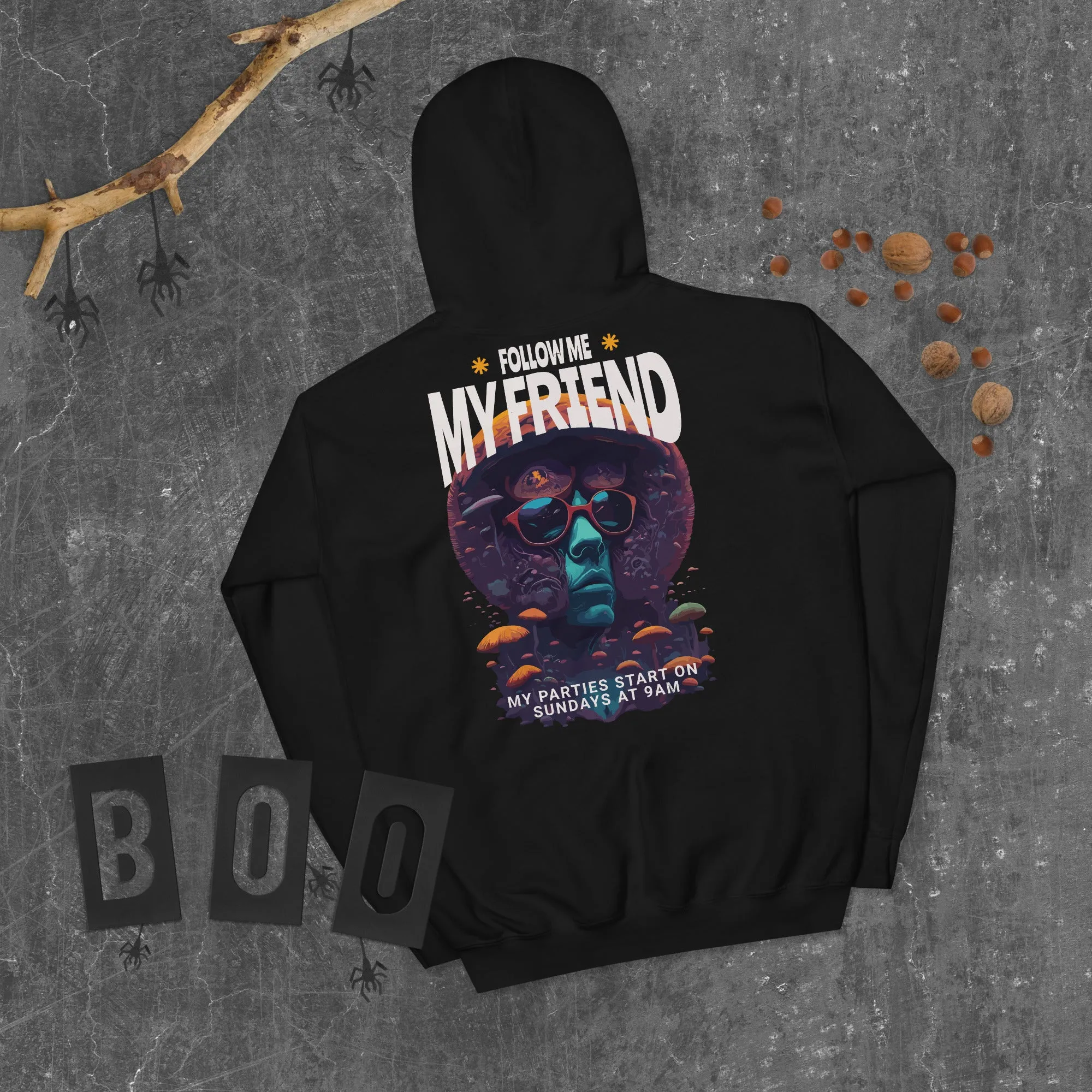 Techno Clubwear | Follow me my friend  | Techno Hoodie for Music Lovers