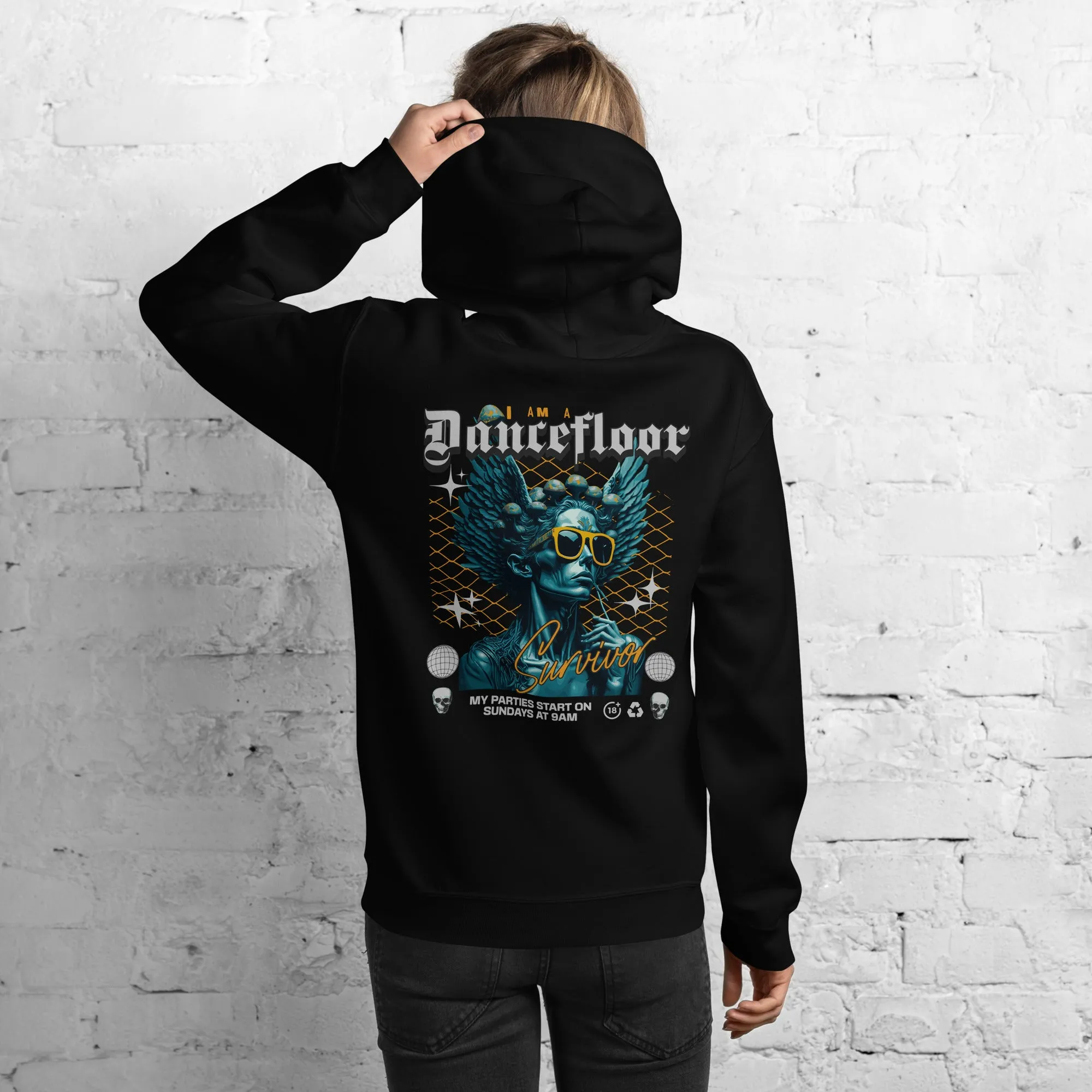 Techno Hoodie | Techno Angel | Dancefloor Survivor