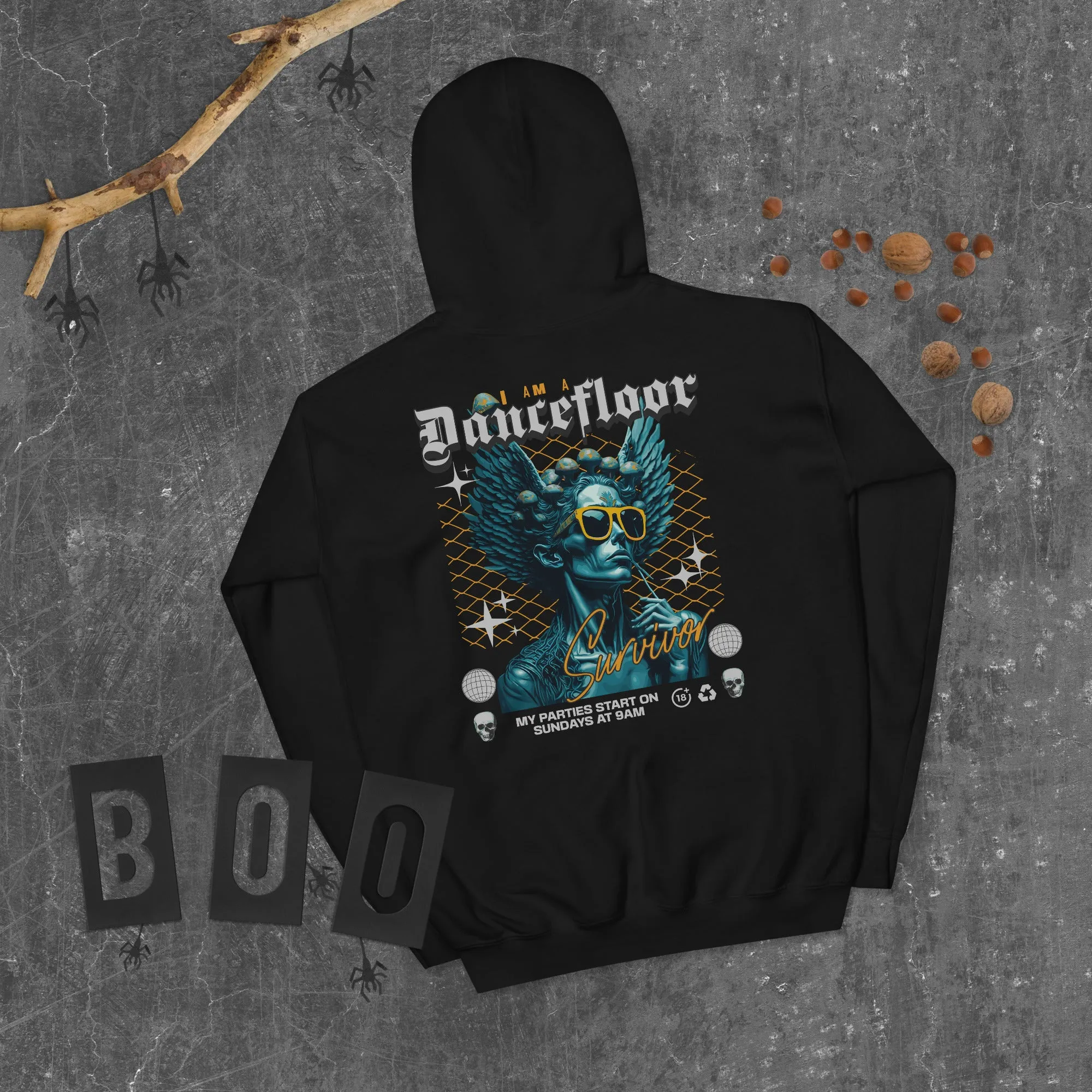 Techno Hoodie | Techno Angel | Dancefloor Survivor