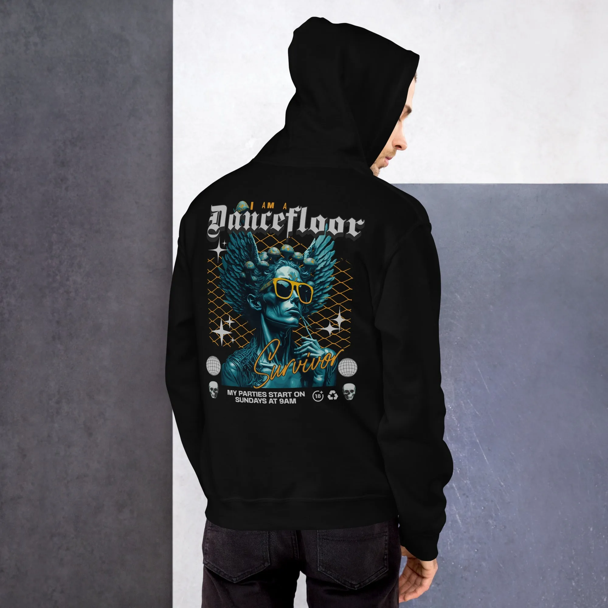 Techno Hoodie | Techno Angel | Dancefloor Survivor