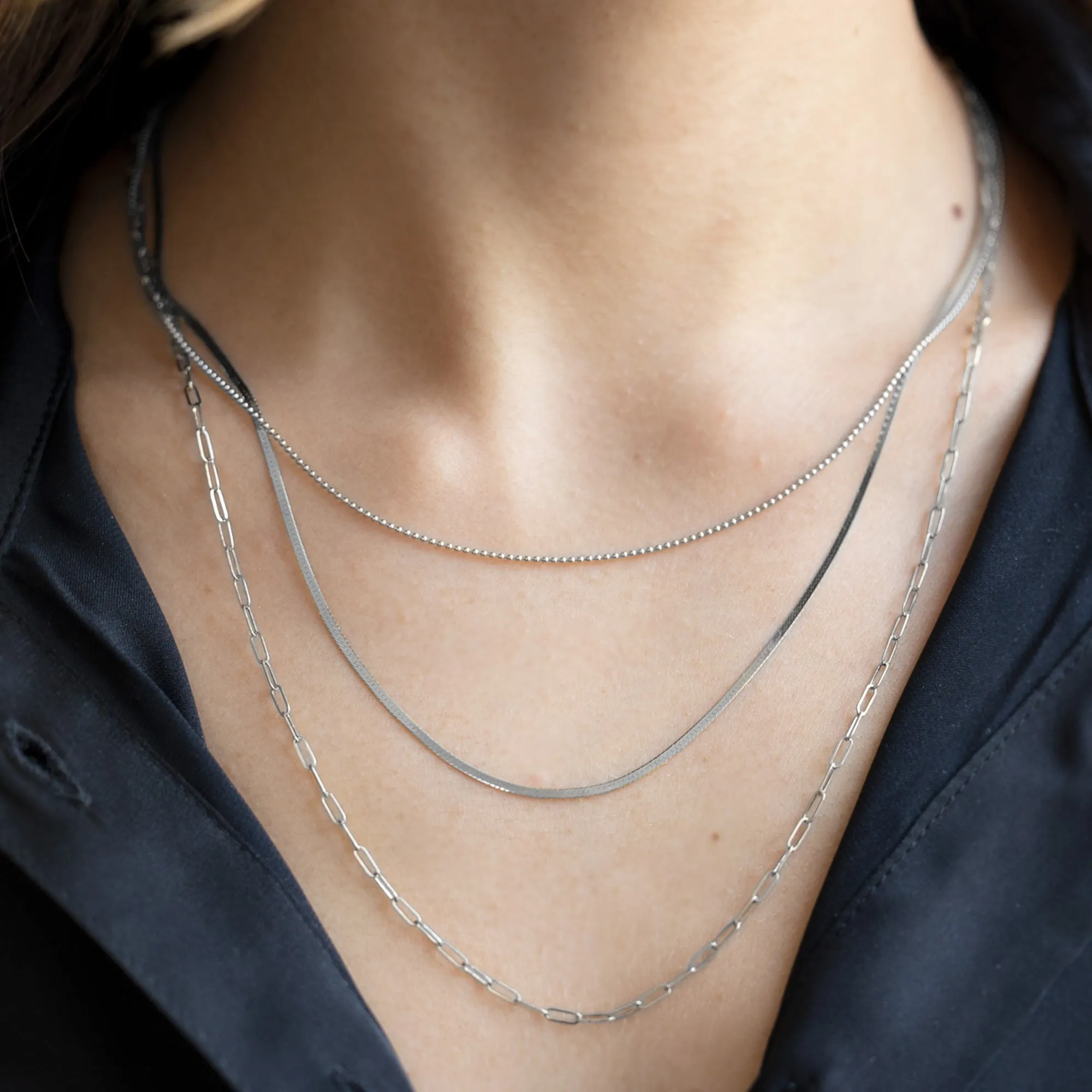 The Drawn Cable Link Chain Necklace | 14K White Gold