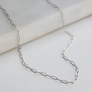 The Drawn Cable Link Chain Necklace | 14K White Gold