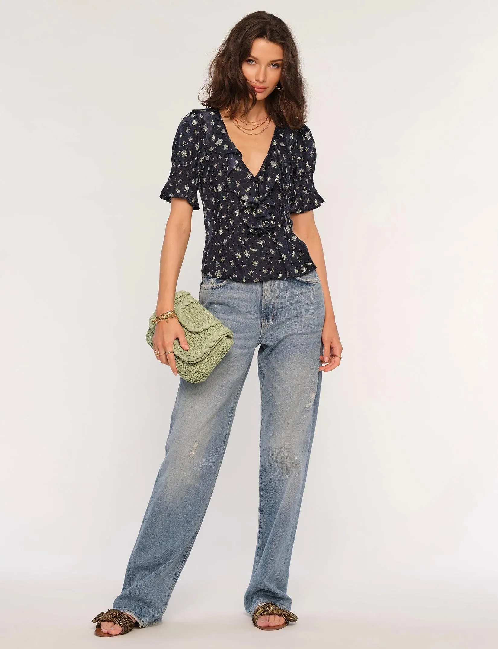 The Eugenia Top by Heartloom - Navy