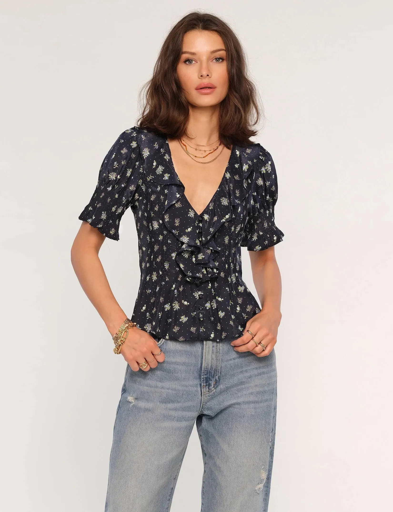 The Eugenia Top by Heartloom - Navy