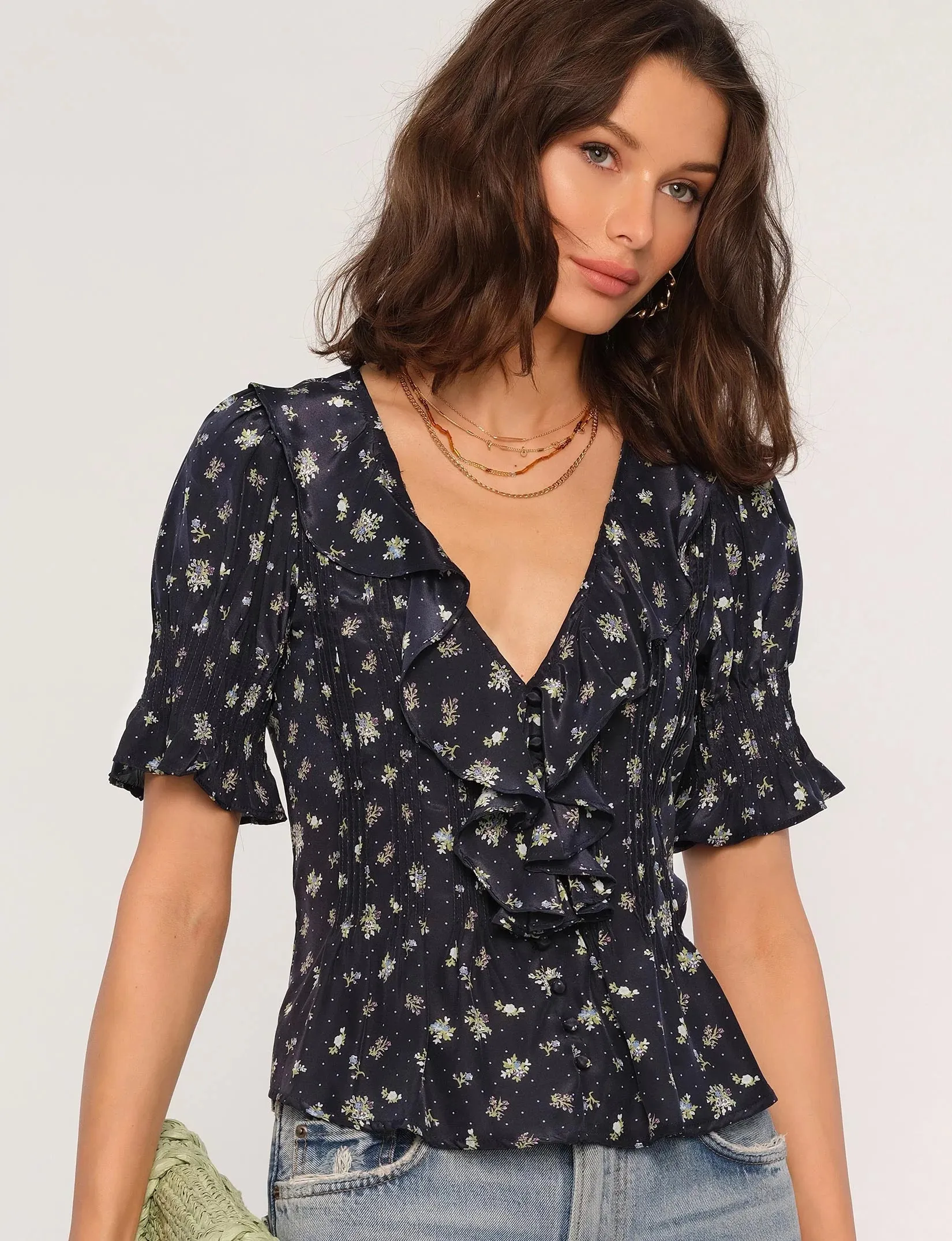 The Eugenia Top by Heartloom - Navy