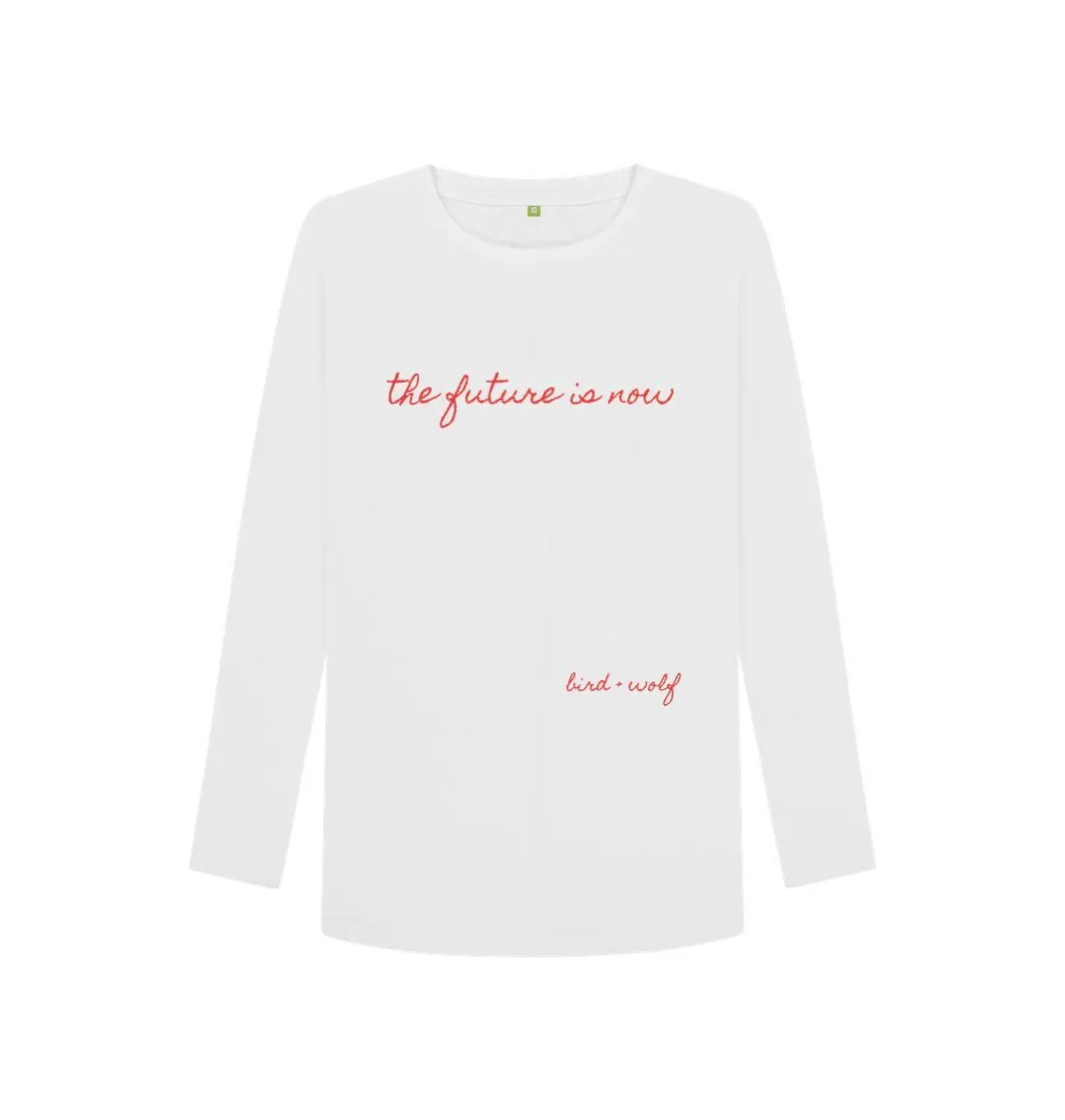 The Future is Now Long Sleeve Tee (Red Lettering)
