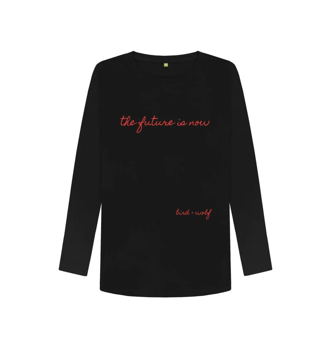 The Future is Now Long Sleeve Tee (Red Lettering)