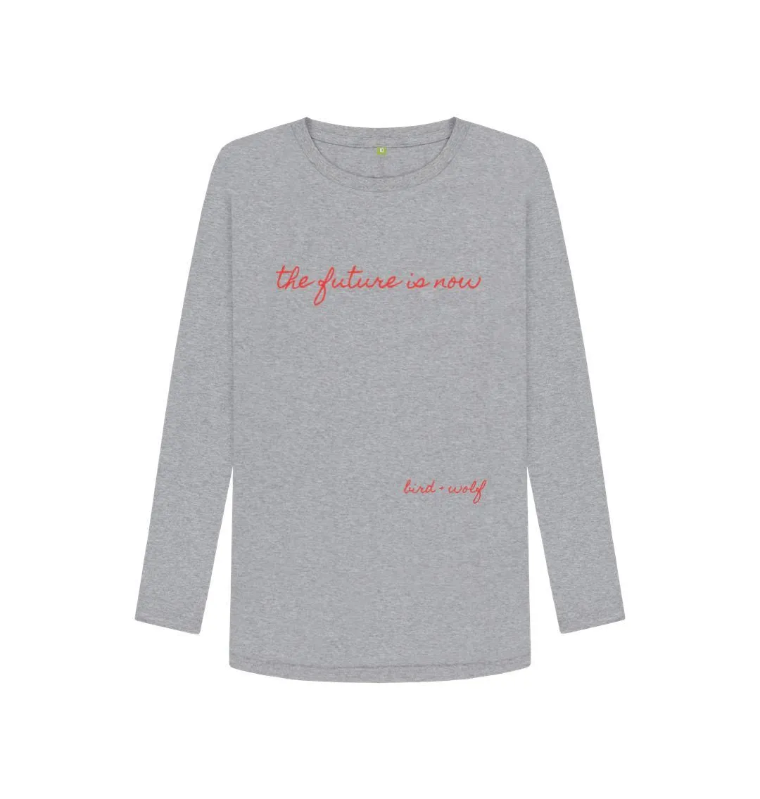 The Future is Now Long Sleeve Tee (Red Lettering)