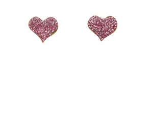 The Juliet Luxe Studded Stone Heart Stud - Light Pink