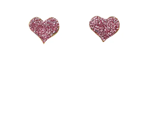 The Juliet Luxe Studded Stone Heart Stud - Light Pink