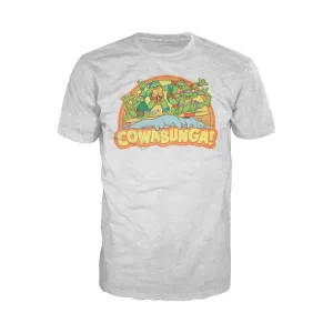 TMNT Gang Retro Cowabunga Official Men's T-Shirt (Heather Grey)