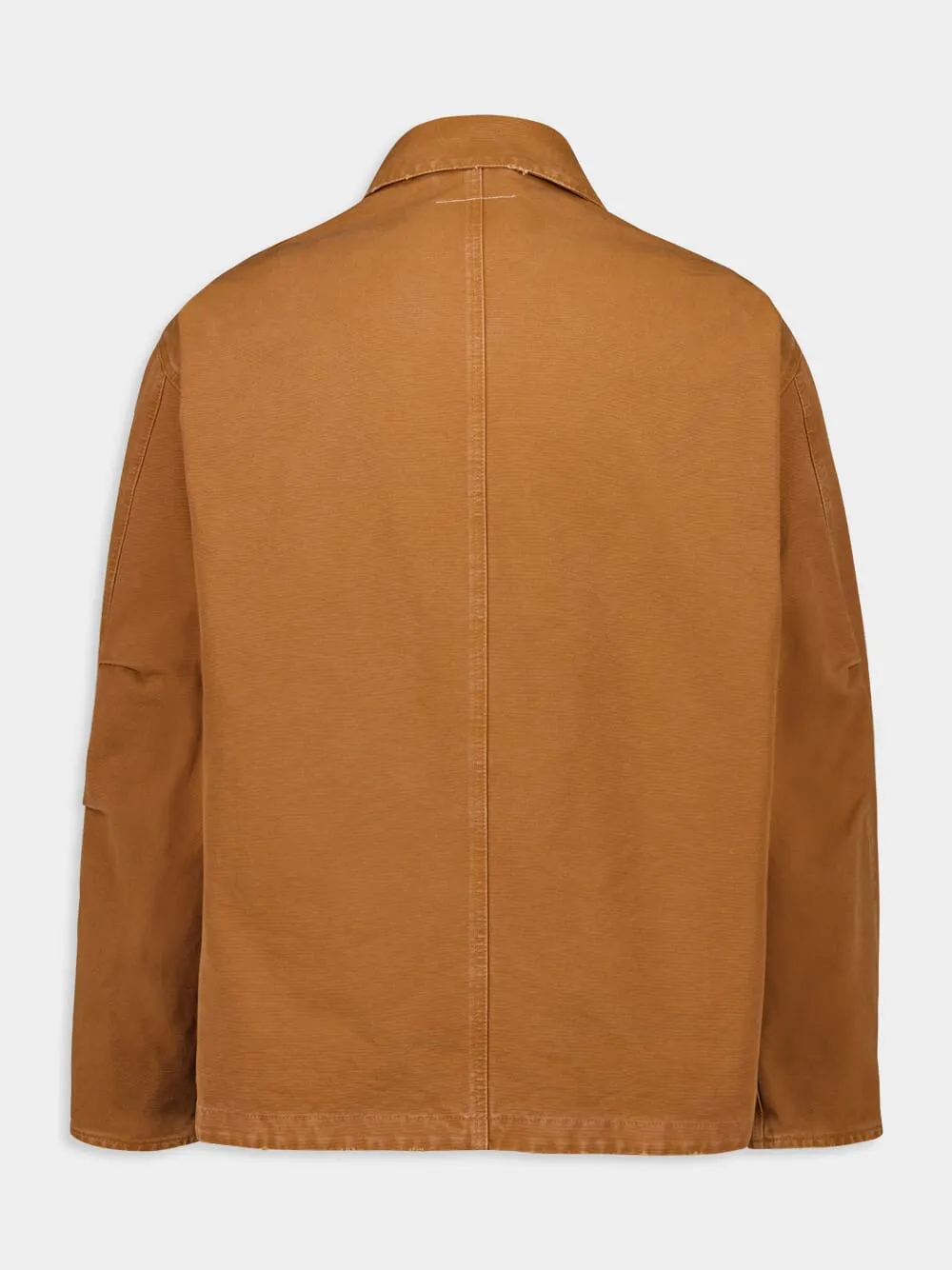 Tobacco Brown Cotton Zipped Sports Jacket