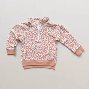 Track Pullover  - Bamboo French Terry  - Clay Leopard