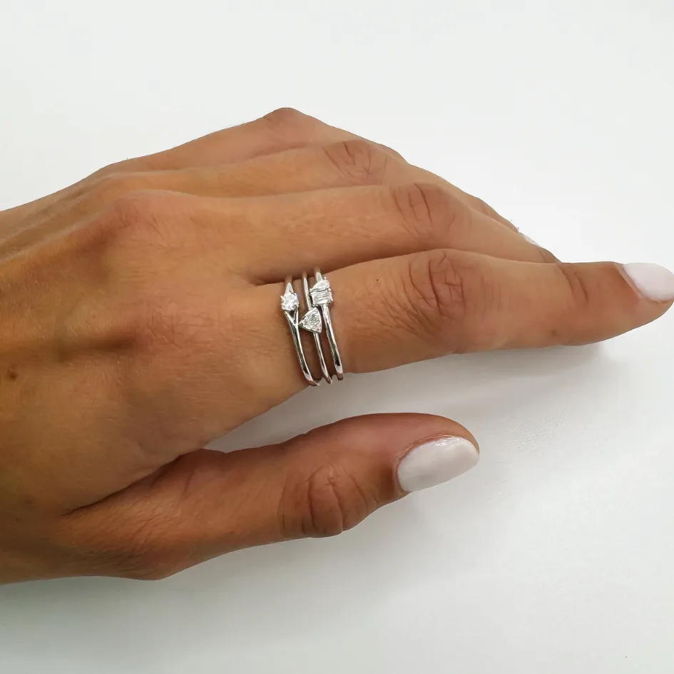 Trillion Diamond Stacking Ring