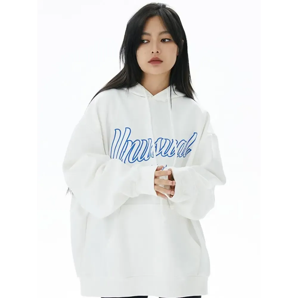 Unusual Y2K Letter Print Hoodie for Stylish Streetwear Collections