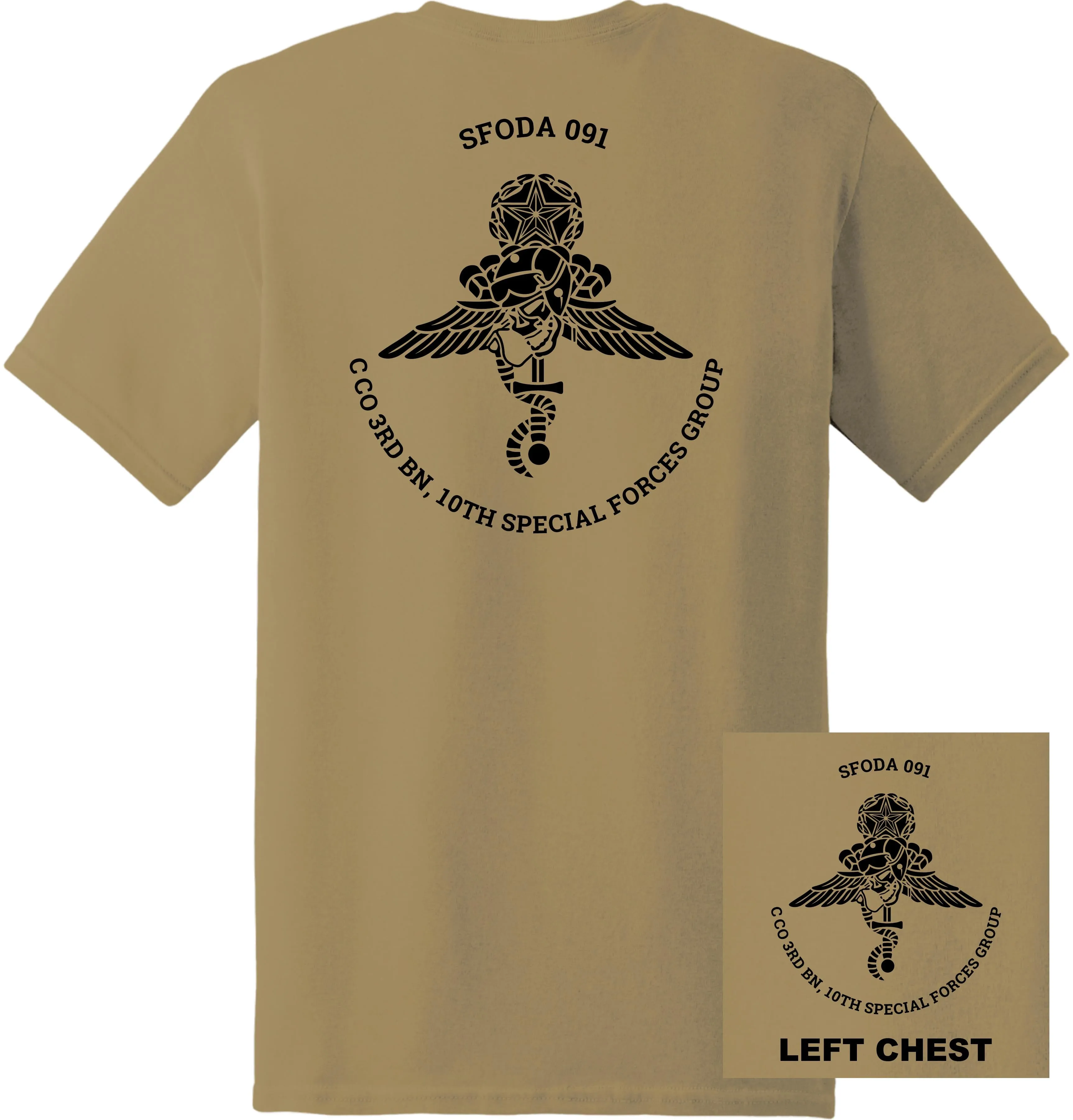 US Army - Special Forces 10th SFG ODA 091 3rd Bn Charlie Co T-Shirt