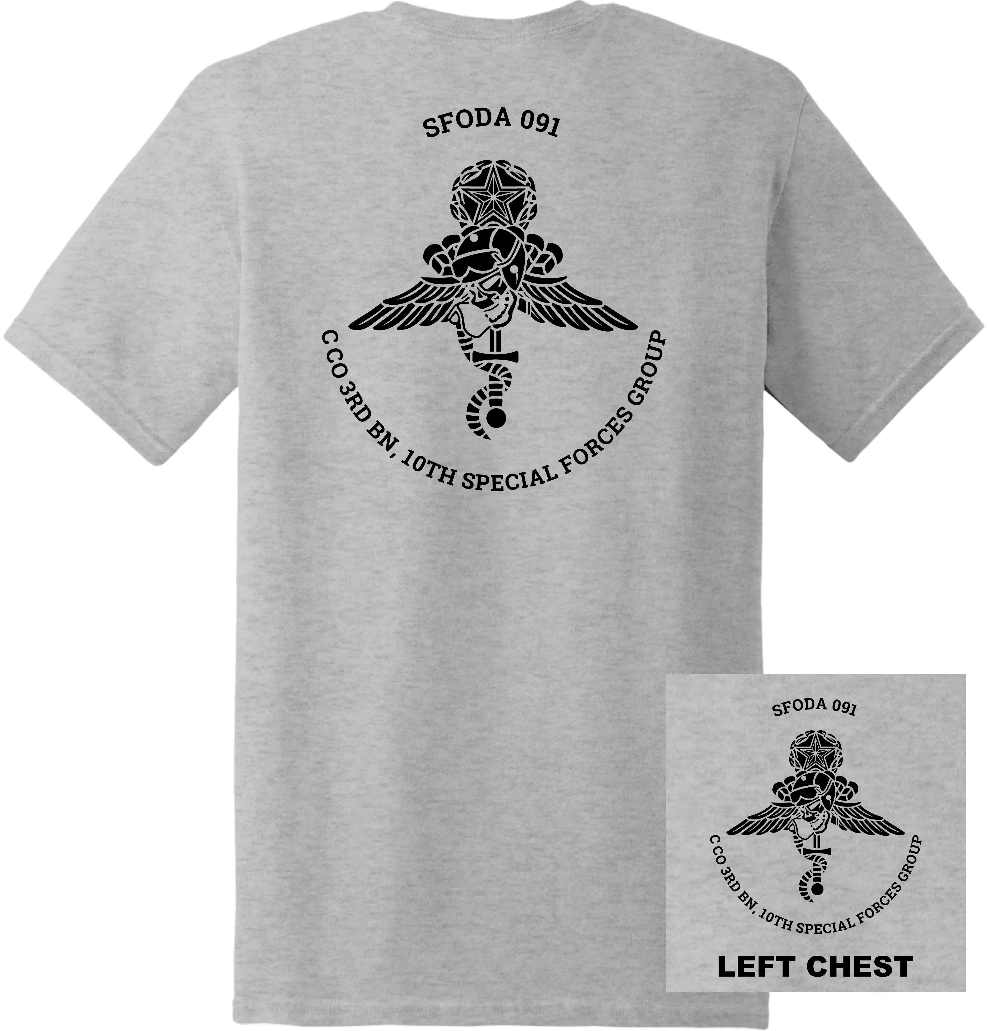 US Army - Special Forces 10th SFG ODA 091 3rd Bn Charlie Co T-Shirt