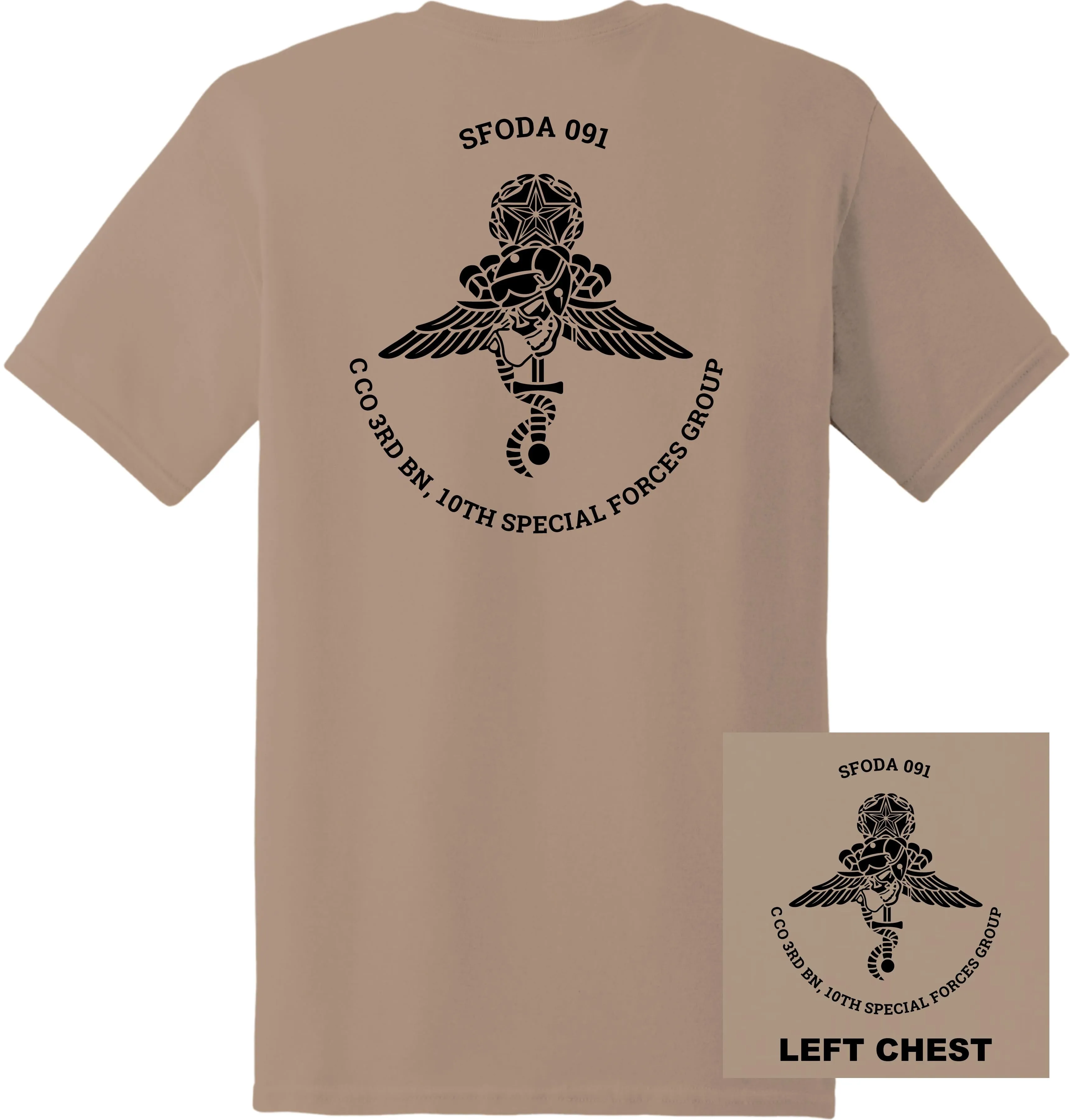 US Army - Special Forces 10th SFG ODA 091 3rd Bn Charlie Co T-Shirt