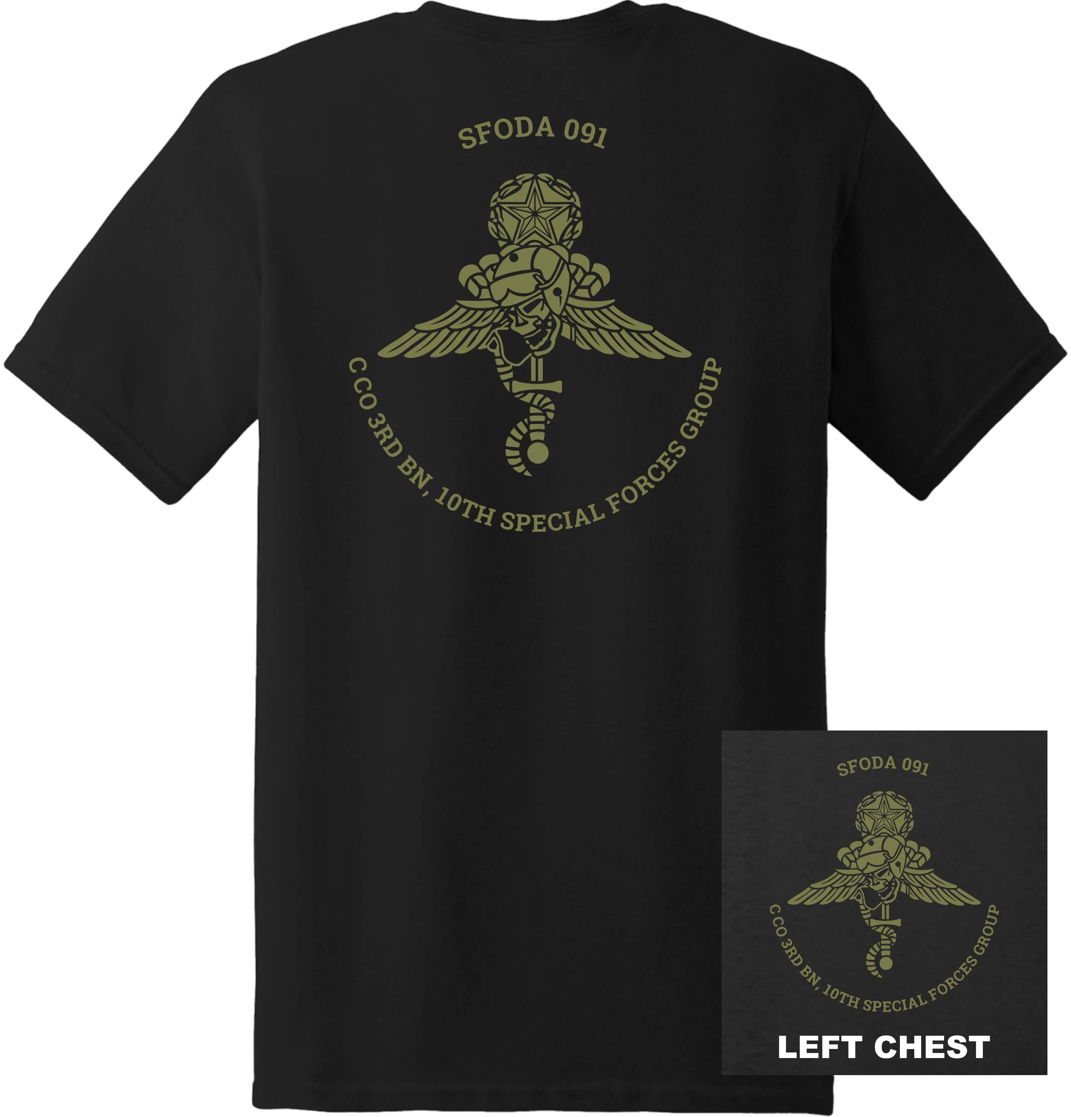 US Army - Special Forces 10th SFG ODA 091 3rd Bn Charlie Co T-Shirt