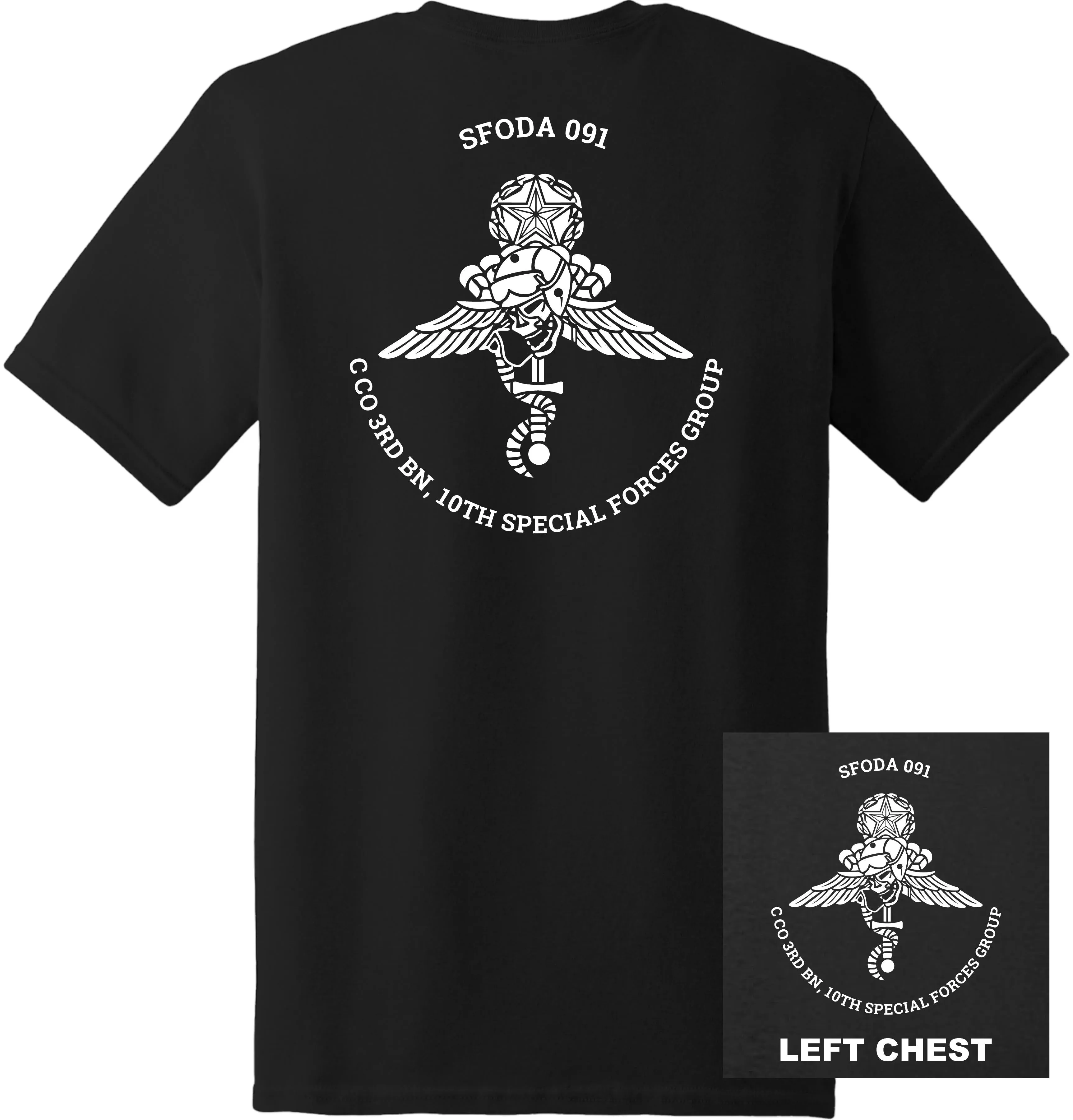 US Army - Special Forces 10th SFG ODA 091 3rd Bn Charlie Co T-Shirt