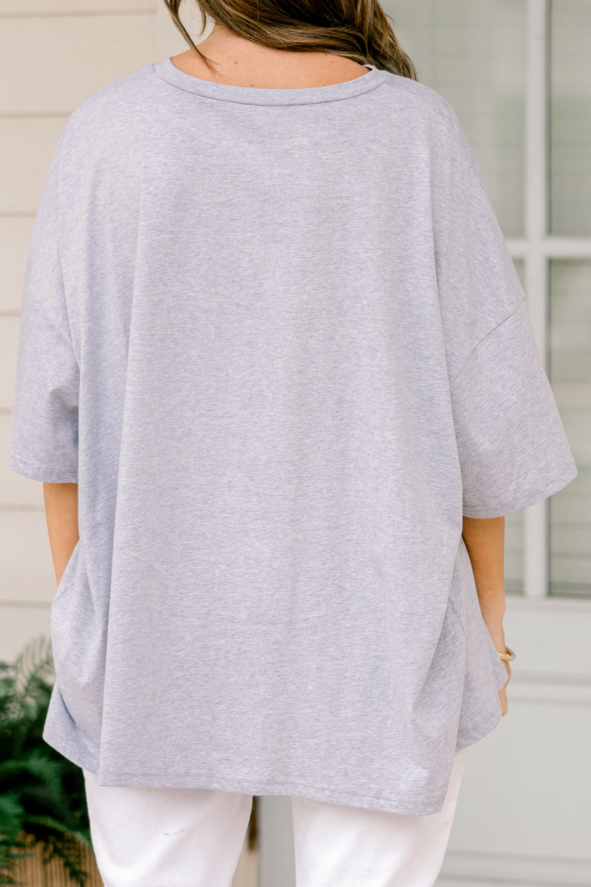 USA Girly Boyfriend Tee, Heather Gray