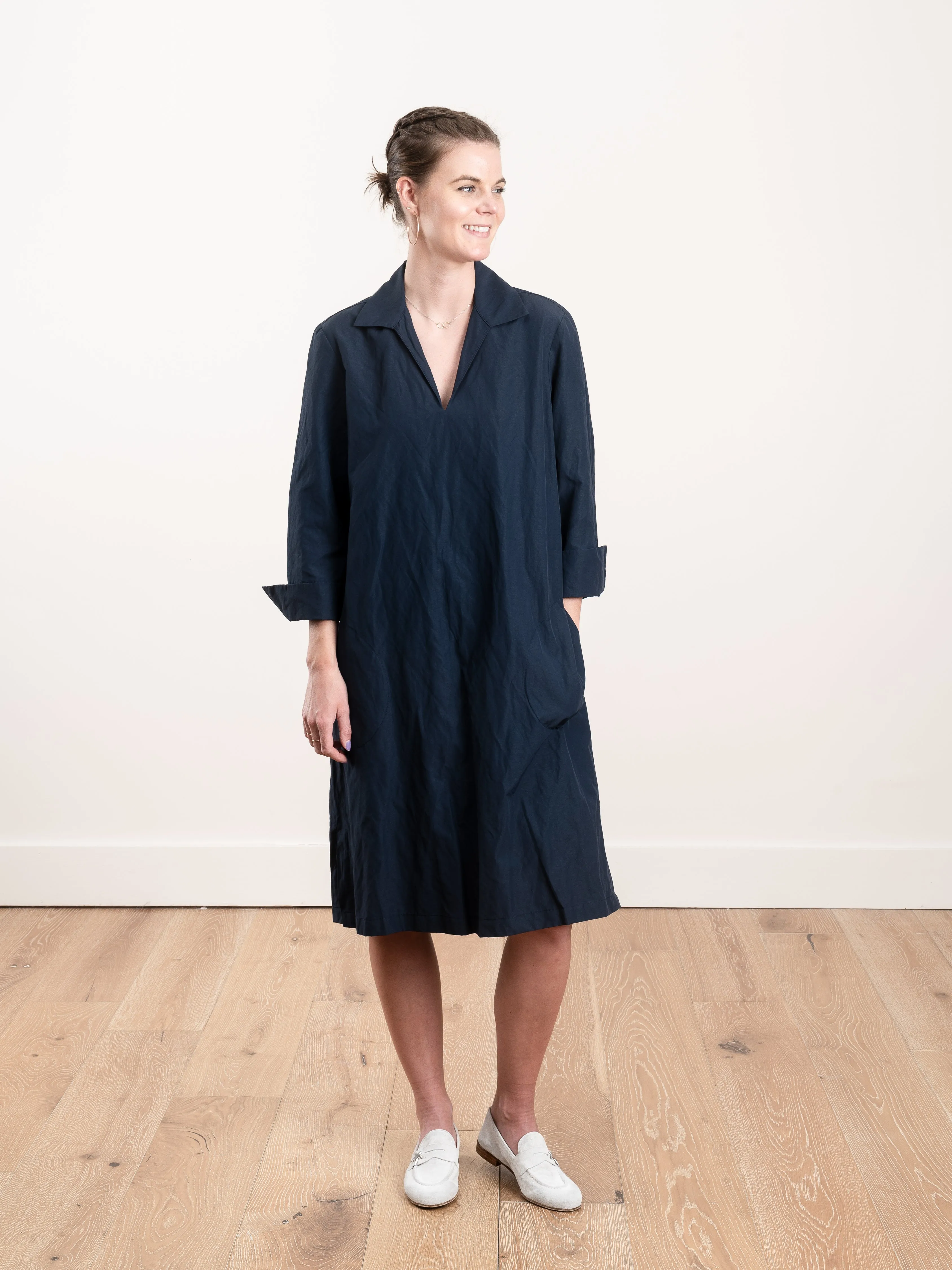 v-neck dress - navy