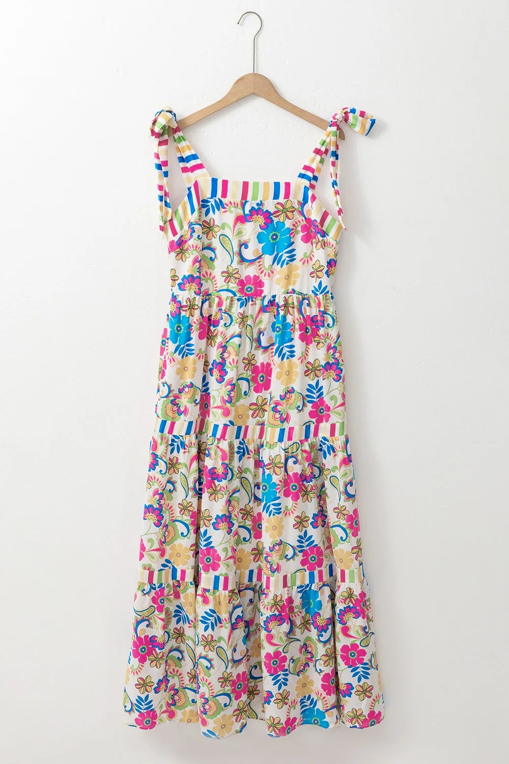 Vaile Tied Floral Sleeveless Maxi Dress