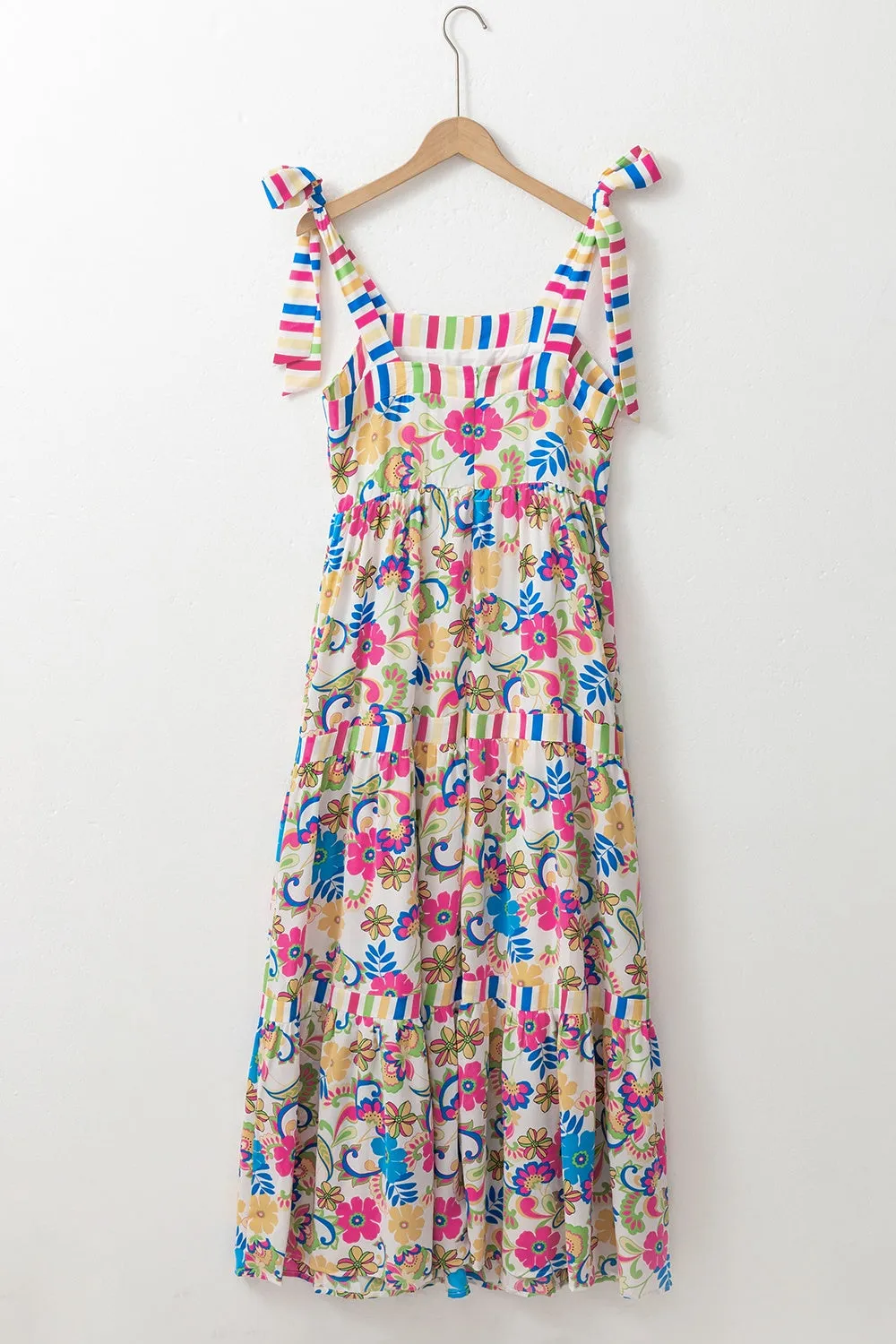 Vaile Tied Floral Sleeveless Maxi Dress