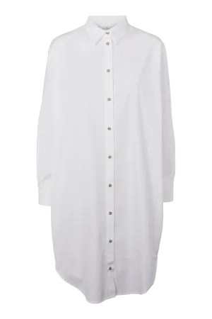 Vilde Loose Shirt Dress - Bright White