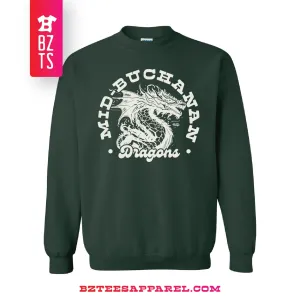 Vintage Dragons Green Crewneck