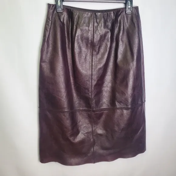 Vintage Nine West Leather Midi Skirt Size 4