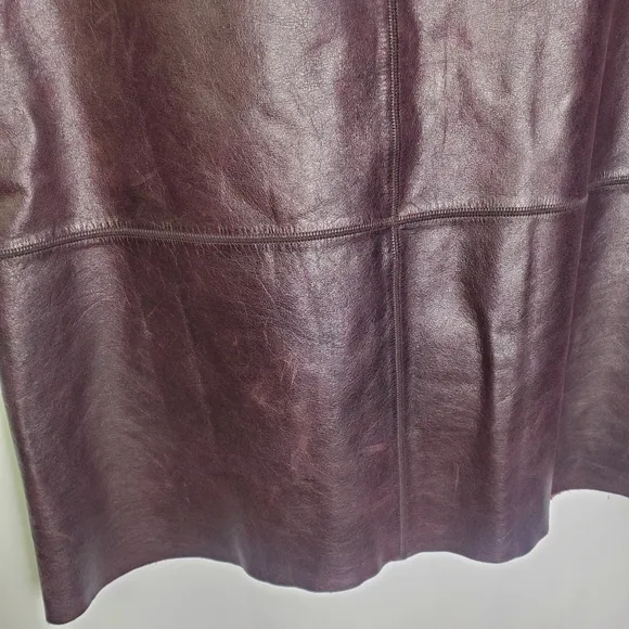 Vintage Nine West Leather Midi Skirt Size 4