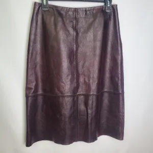 Vintage Nine West Leather Midi Skirt Size 4