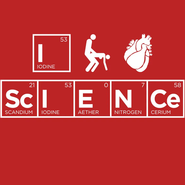 Weird Science I (Stick Figure Anatomical Heart) Science Official Men's T-shirt (Red)