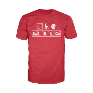 Weird Science I (Stick Figure Anatomical Heart) Science Official Men's T-shirt (Red)