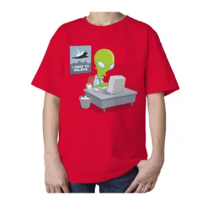 Weird Science I Want To Believe Official Kid's T-shirt (Red)