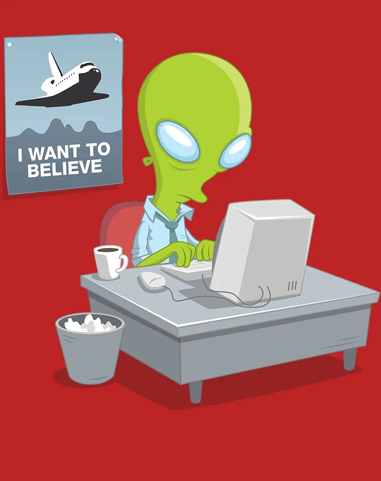 Weird Science I Want To Believe Official Kid's T-shirt (Red)