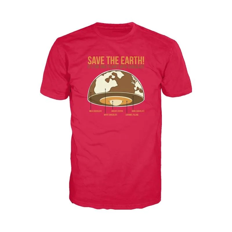 Weird Science Save The Earth - Chocolate Official Men's T-Shirt (Red)